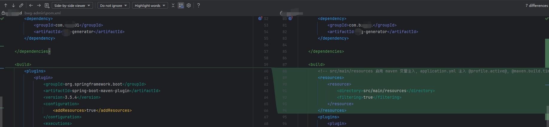 运行环境从 maven 配置中取